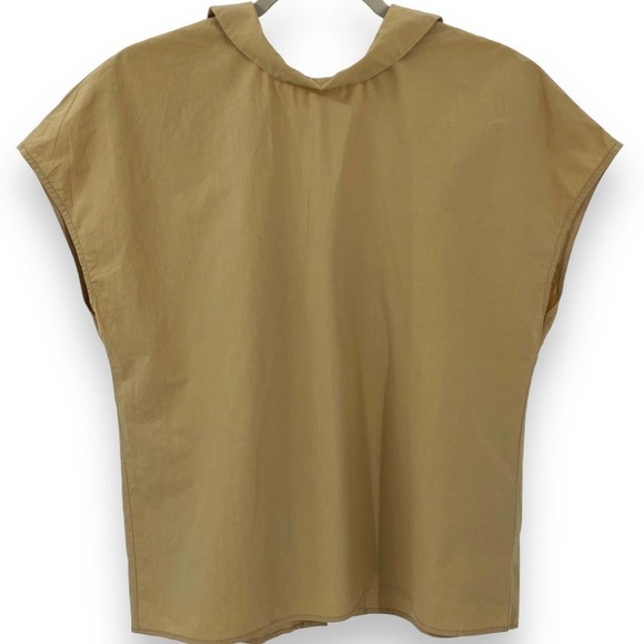 Aeron 42 XL Open Button Back Cotton Top Neutral Minimalist - Picture 1 of 8